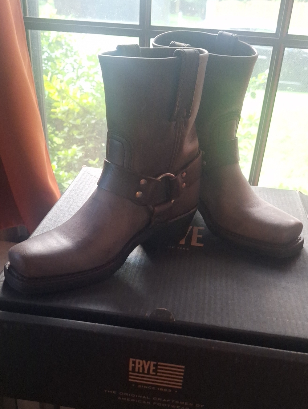 Frye Smoke Grey Harness Boot Size 5.5 Women